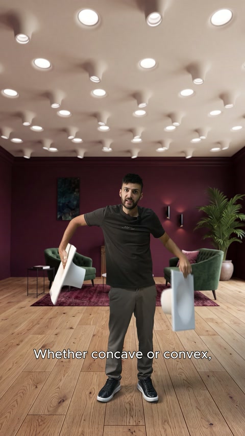 Sunucu modern oturma bölümünde iki farklı kare tavan elemanını taşıyor