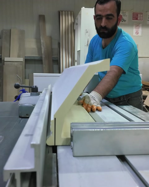 Kalıp parçası şerit testerede boyutlandırılıyor