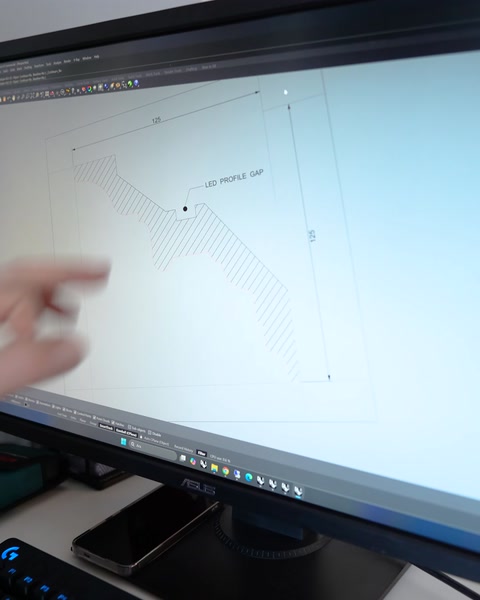 Kartonpiyer profilinin 3D çizim ekranında ölçülendirilmesi