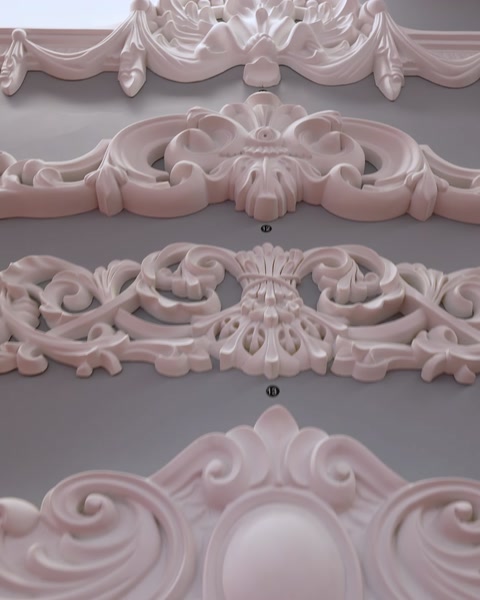 Duvar süsleme rozeti alçı motifli panel detayı