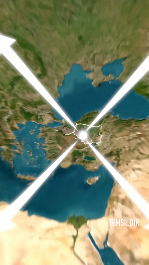Türkiye merkezli harita üzerinde dağıtım yönlerini gösteren temsili ok animasyonu