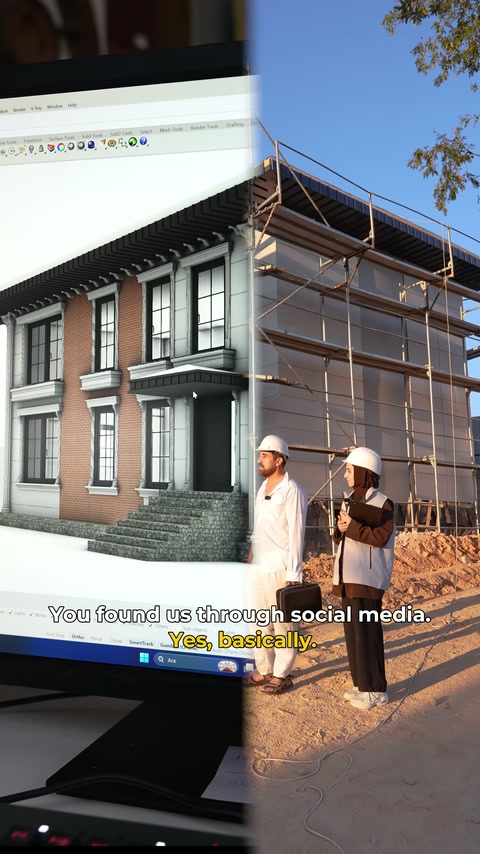Mevcut iskeleli villa ile hazırlanan cephe tasarımı karşılaştırılıyor