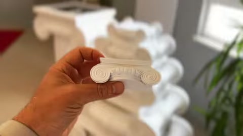 İnce poliüretan kesit, parmaklar arasında yan profilden gösteriliyor.